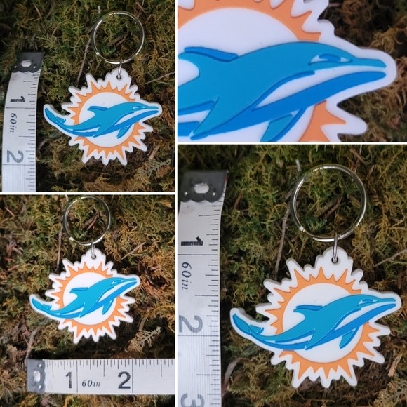 Miami Dolphins 2.5" Keychain, NFL Rubber Titans Logo - Picture 5 of 5